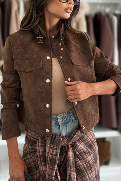 Veste décontractée chic à manches longues avec boutons