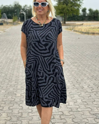 Robe Midi Élégante de Printemps avec Silhouette Flottante