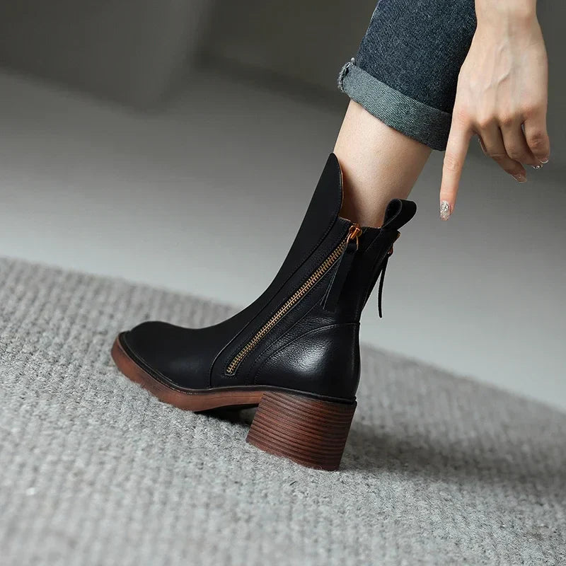 Bottes Cheville en Cuir Élégantes pour un Style Quotidien