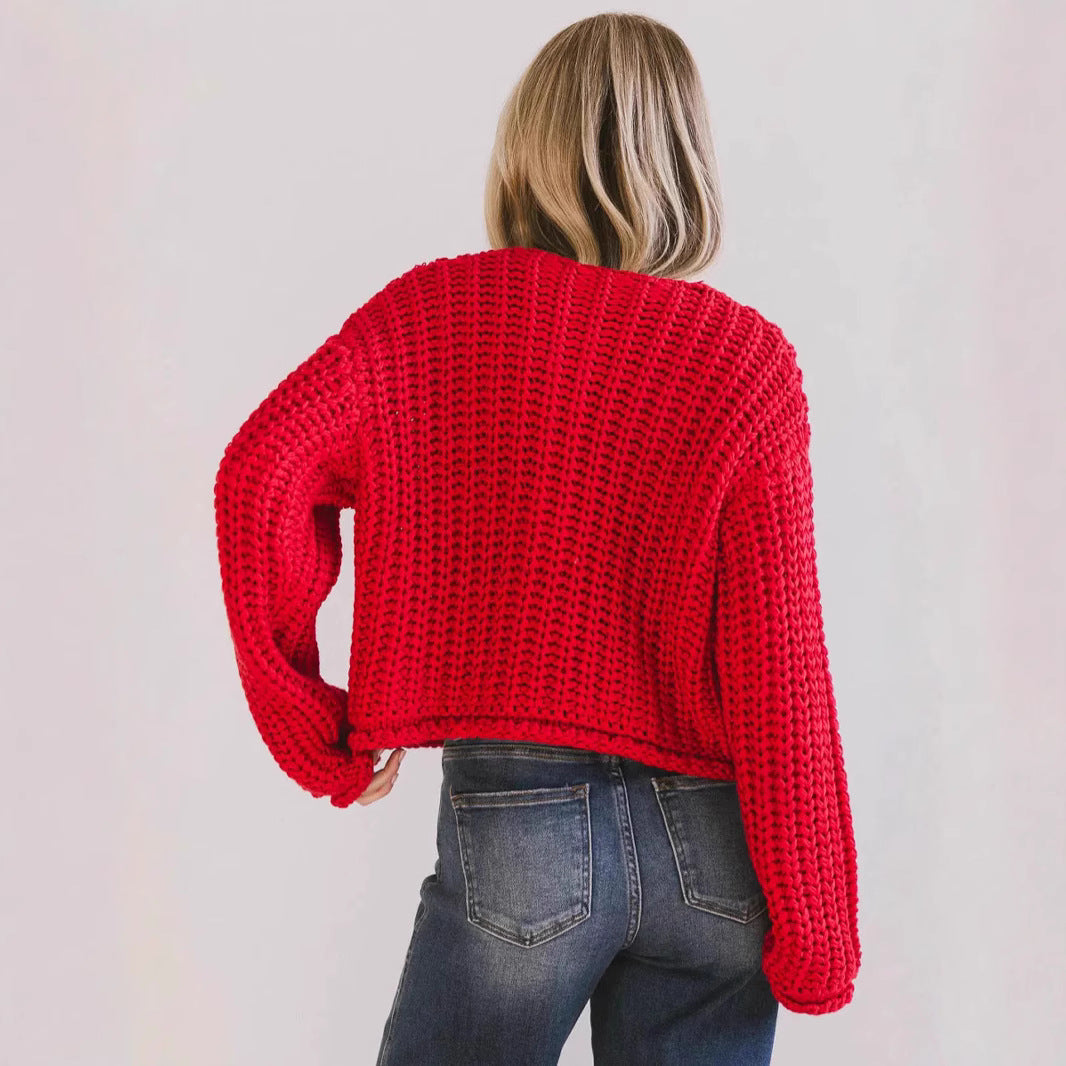 Cardigan boutonné confortable et chic pour femmes avec poches