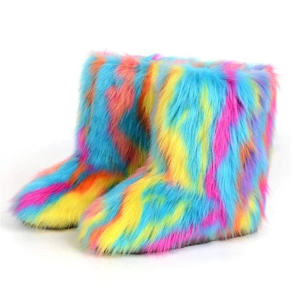 Bottes Rétro Y2K Fluffées Givrées