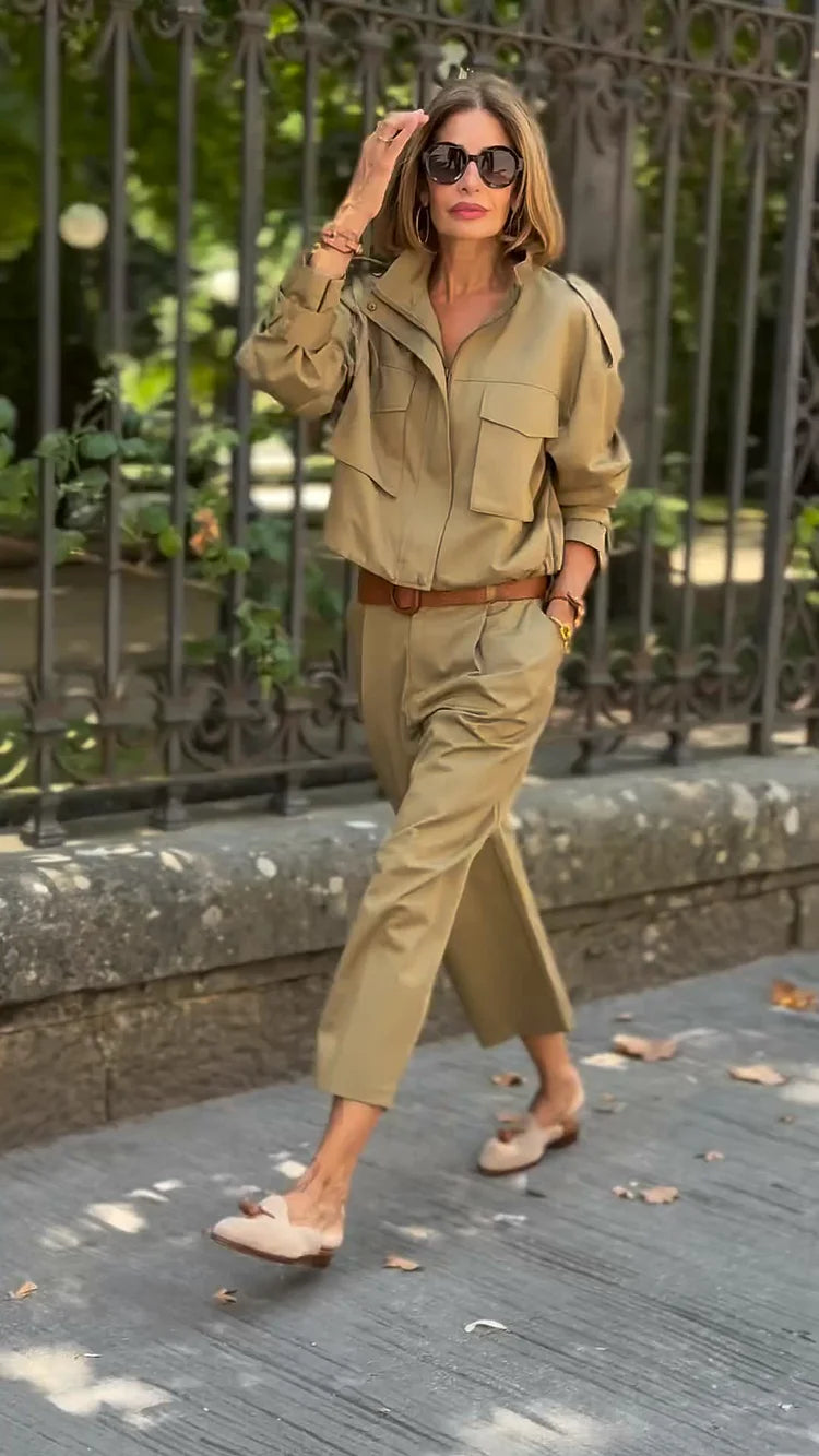 Veste décontractée cargo avec sangles et détails de poche