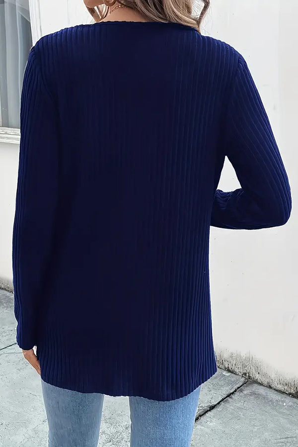 Cardigan à manches longues en maille avec bordure florale bohème