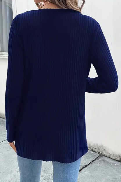 Cardigan à manches longues en maille avec bordure florale bohème