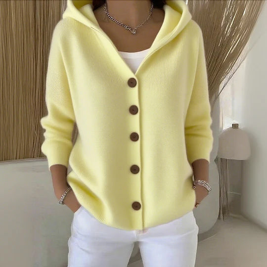 Cardigan à manches longues en coton confortable pour femme
