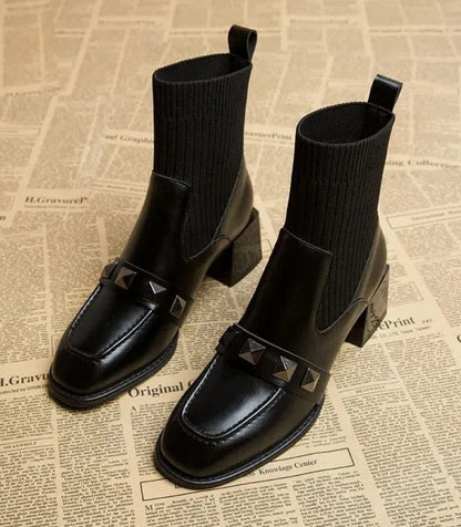 Bottines en cuir chic