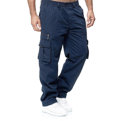 Pantalon Cargo Droit Homme avec Poches Multiples