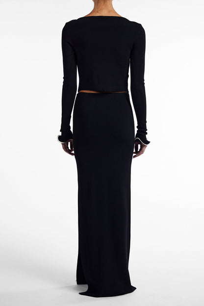 Cardigan en maille à volants confortable avec détail noué sur le devant