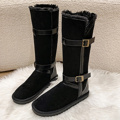 Bottes Mi Mollet Doublées en Tissu pour Femmes