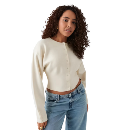 Blouse élégante boutonnée avec coupe droite polyvalente et détails aux poignets