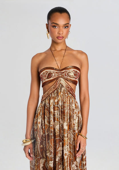 Robe de soirée élégante sans manches pour femme