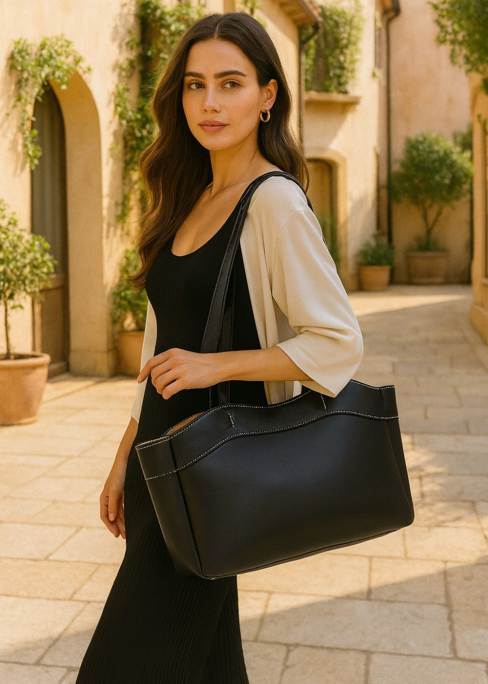 Sac fourre-tout en cuir classique