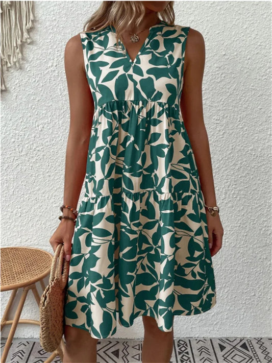 Robe Midi Élégante d'Été à Motif Floral Femmes