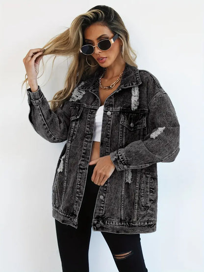 Veste en Jean Oversize Tendance pour Femmes