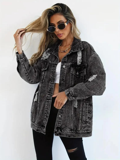 Veste en Jean Oversized Tendance pour Femmes