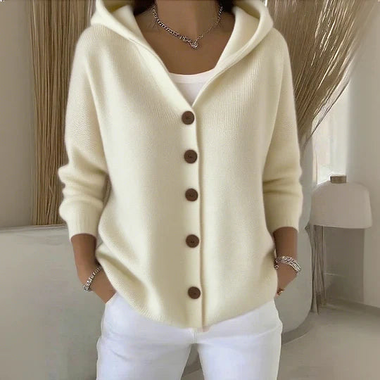 Cardigan à manches longues en coton confortable pour femme