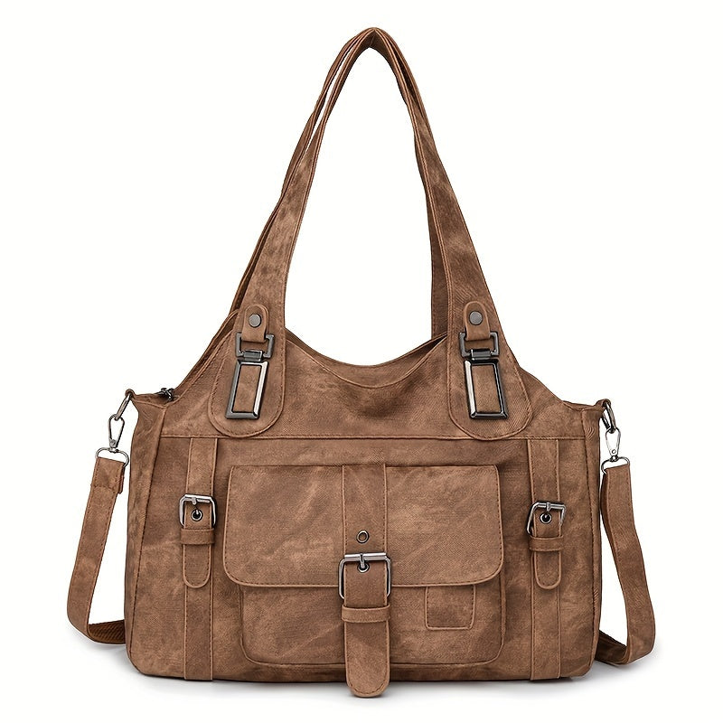 Sac Cabas Vintage en Cuir Synthétique pour Femmes