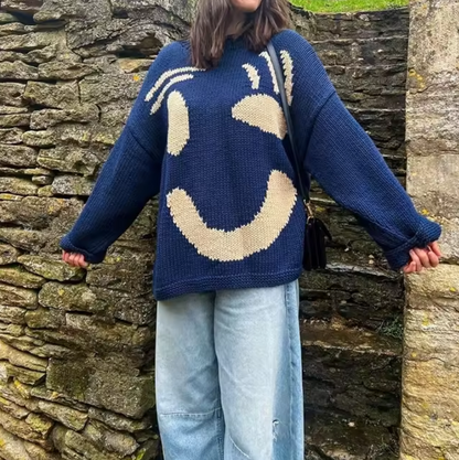 Pull en tricot de coton surdimensionné et confortable