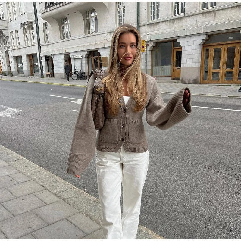 Veste en tricot classique et confortable pour femmes