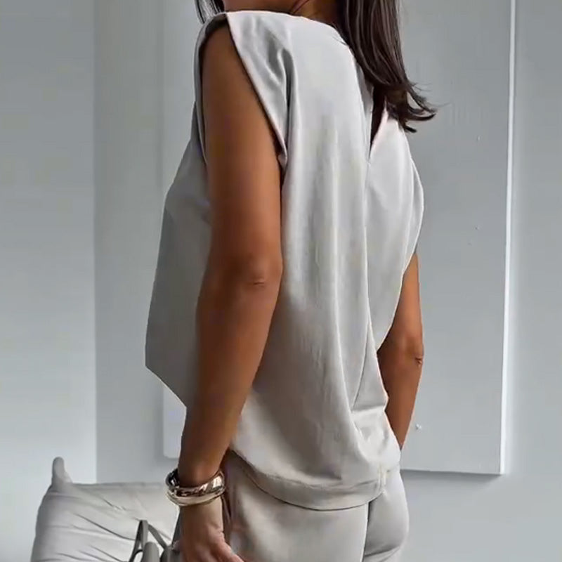 Ensemble chic deux pièces t-shirt et pantalon large