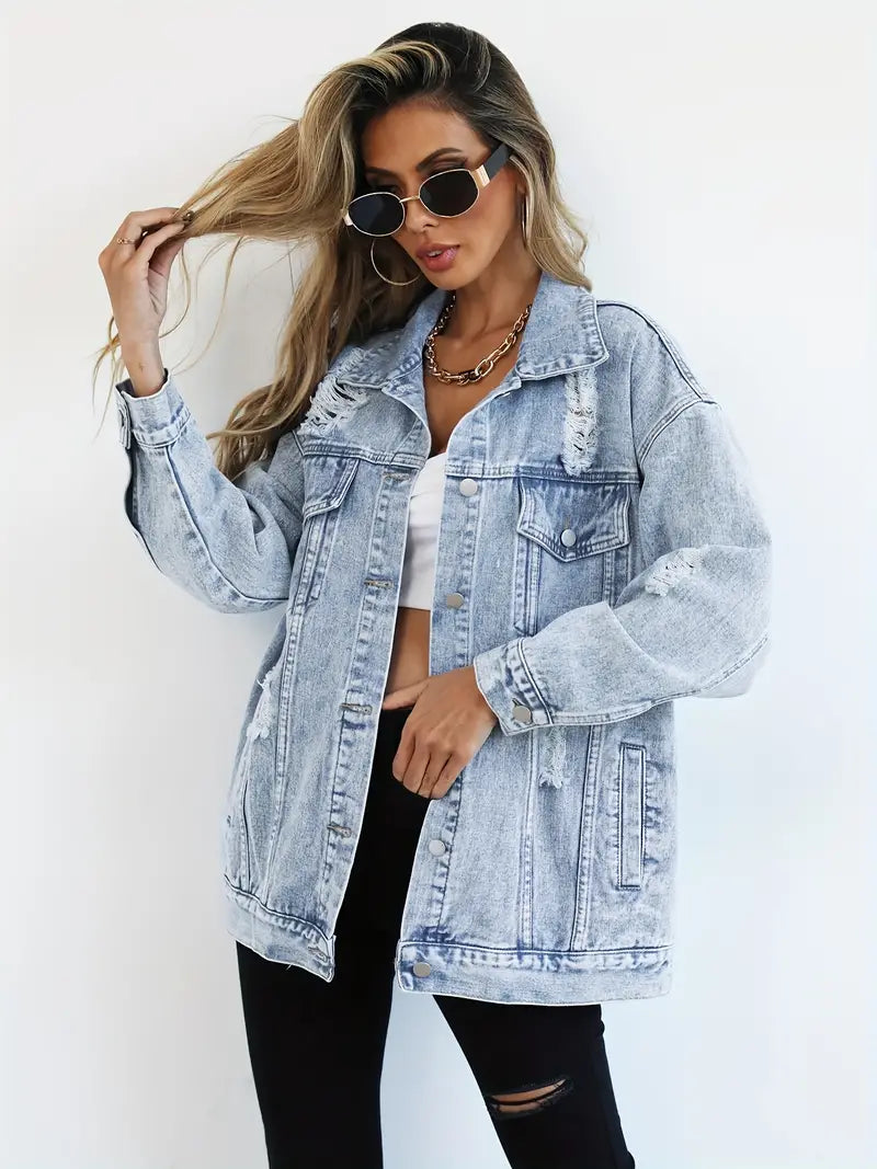 Veste en Jean Oversize Tendance pour Femmes