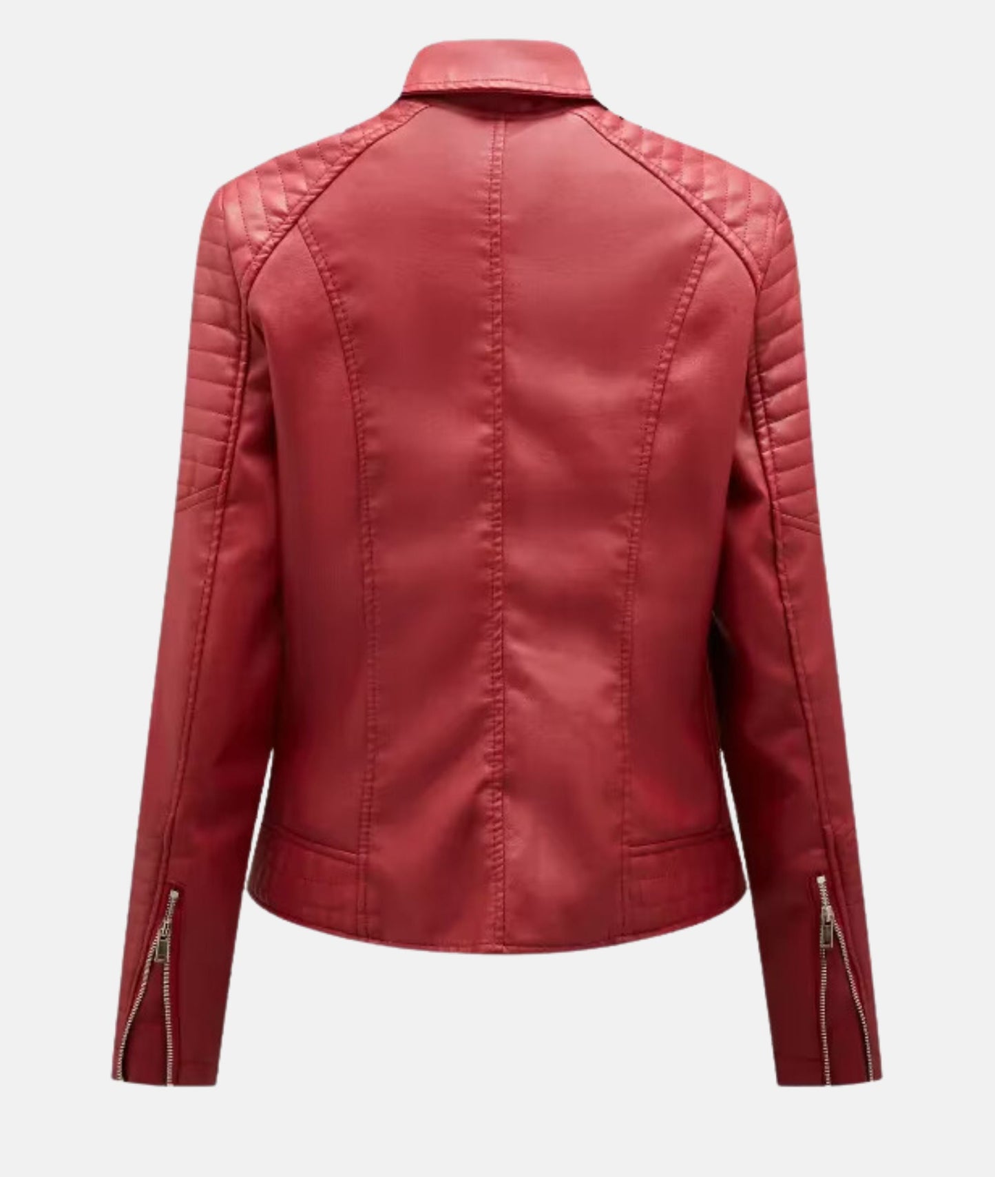 Veste de motard femme chic en cuir synthétique