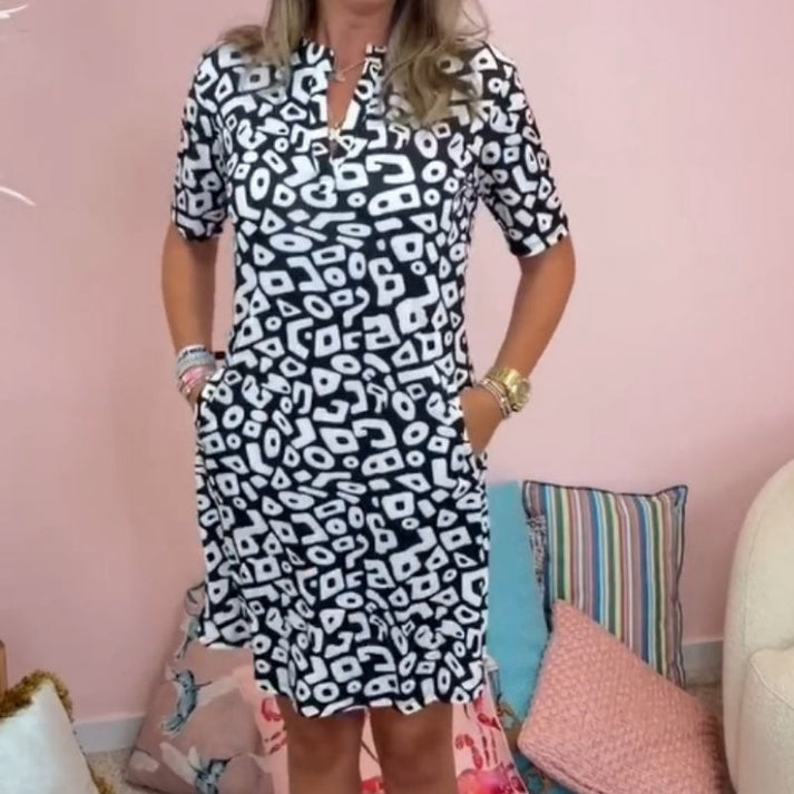 Robe décontractée pour femme à col en V