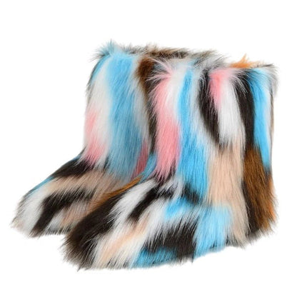 Bottes Rétro Y2K Fluffées Givrées