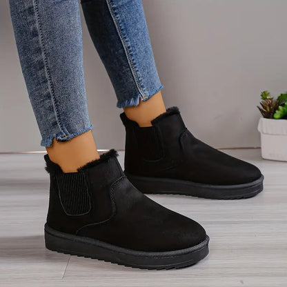 Bottes D'hiver Basses en Daim Elégantes pour Femmes