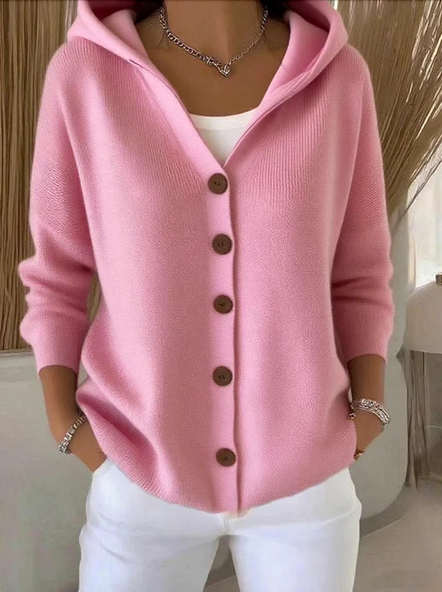 Cardigan à manches longues en coton confortable pour femme