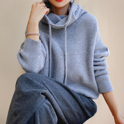 Pull à capuche en maille confortable pour un style décontracté