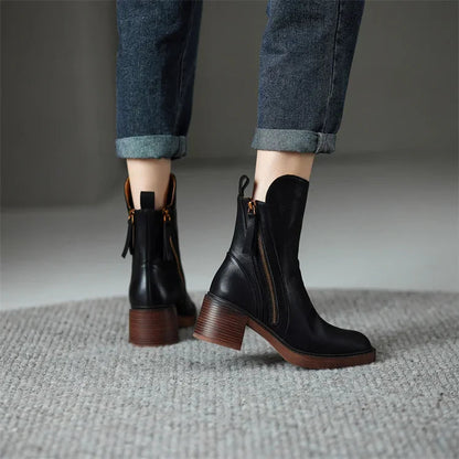 Bottes Cheville en Cuir Élégantes pour un Style Quotidien