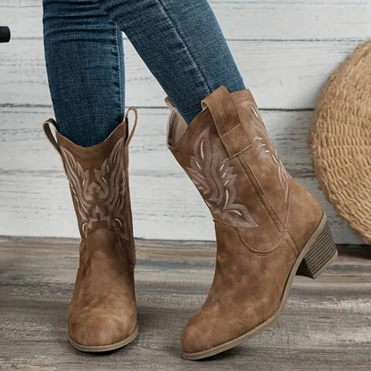 Bottes Western en Daim de Luxe pour Femmes
