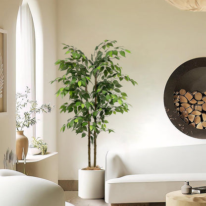 1pc Décor d'arbre de ficus artificiel élégant 152.4 cm