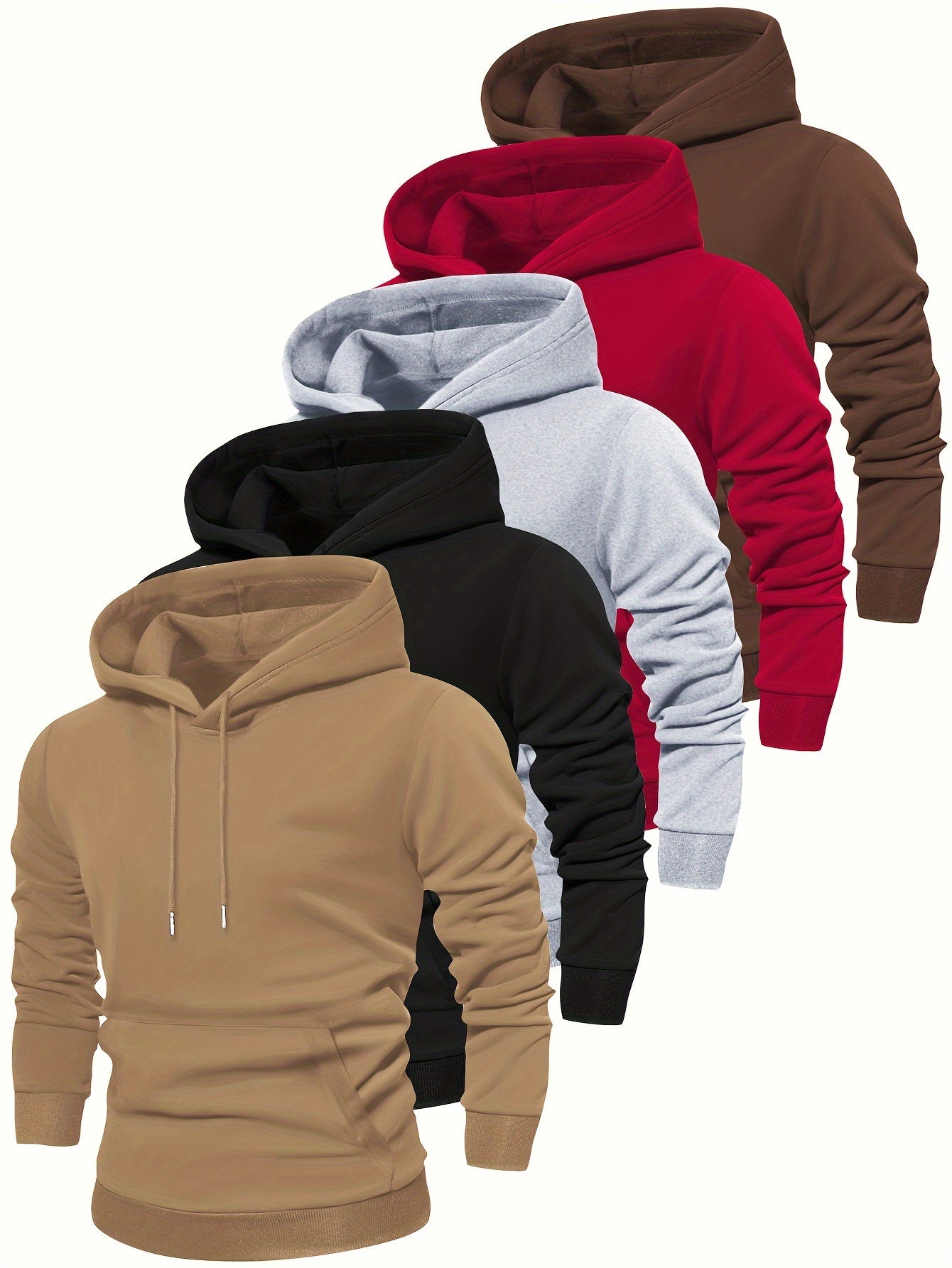 5pcs Sweatshirts à Manches Longues à Capuche Stylés