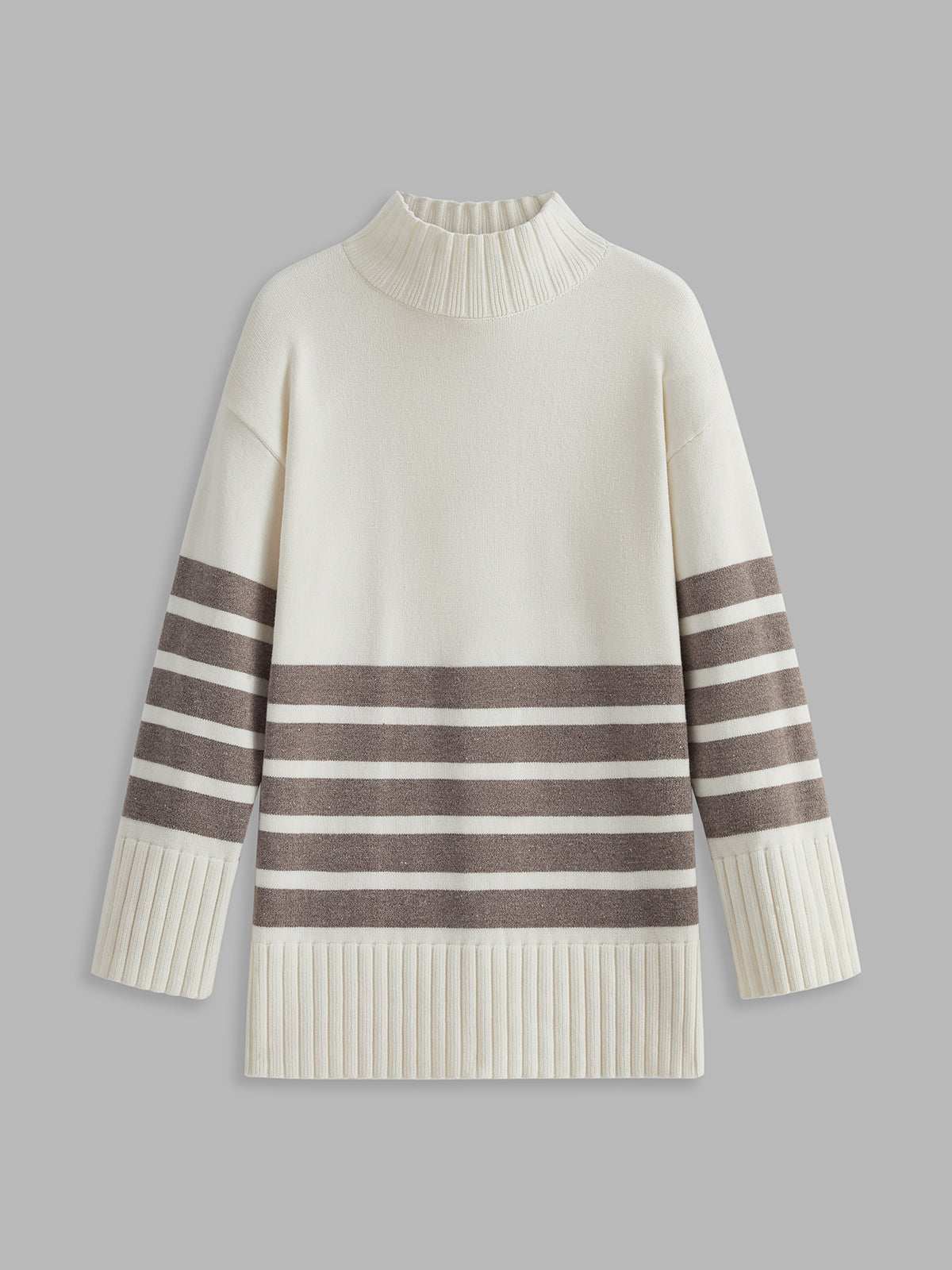 Pull rayé col montant Miss Paris