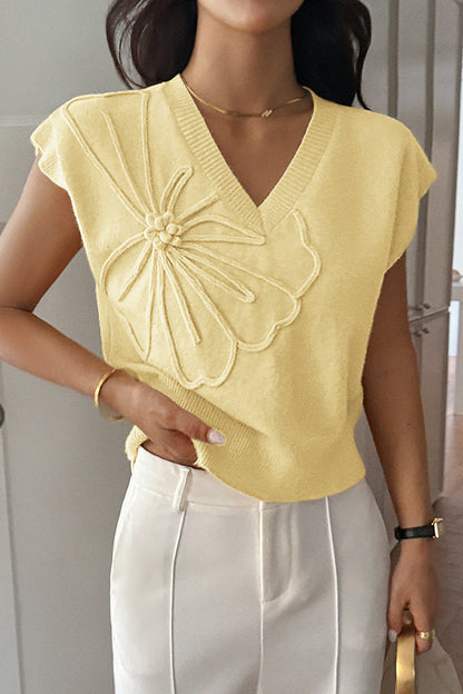 Gilet en maille décontracté à col en V confortable