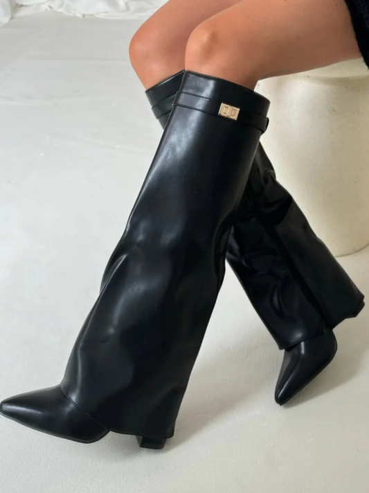 Bottes hautes pliables chic pour femmes