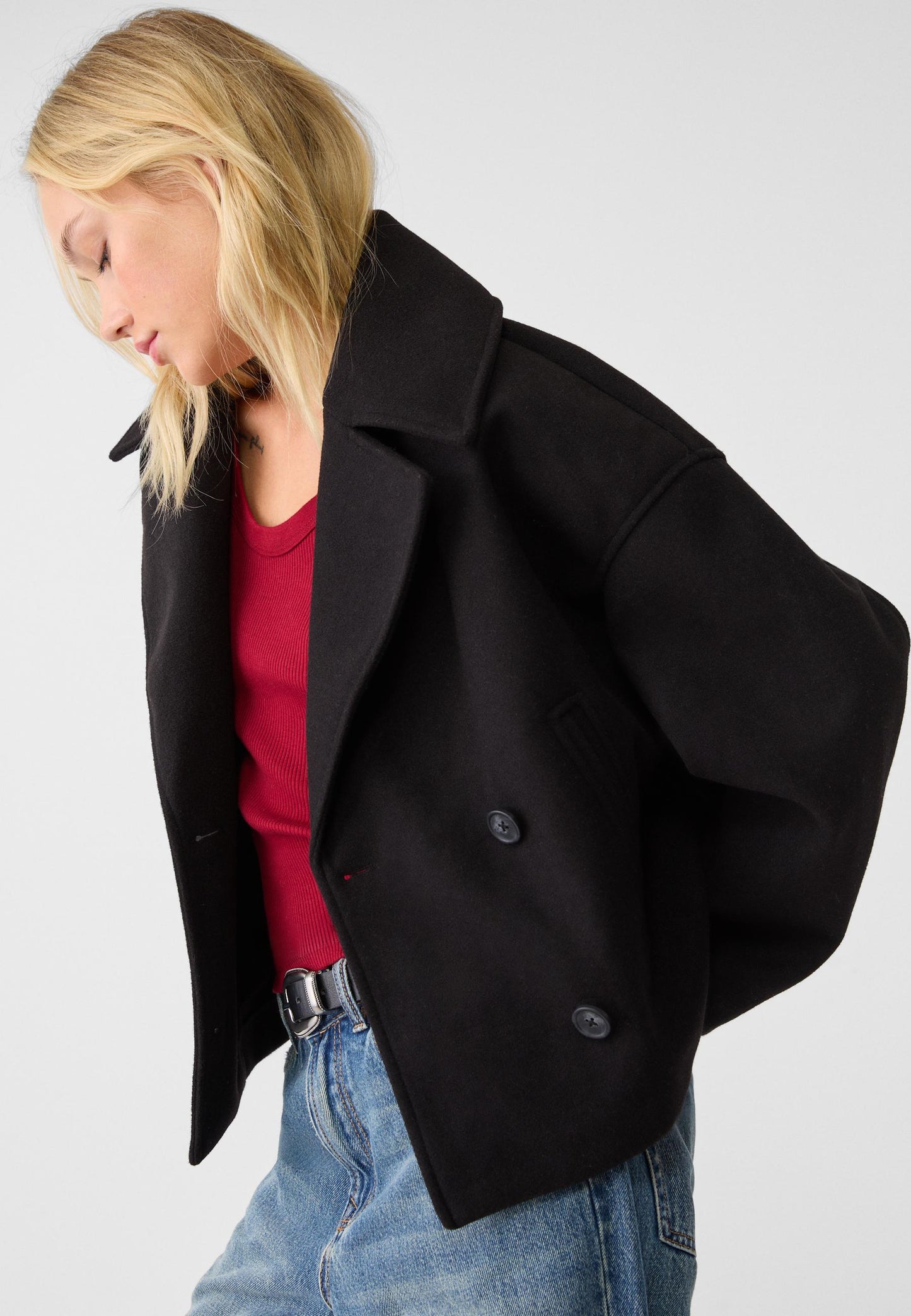 Manteau court classique intemporel pour femmes