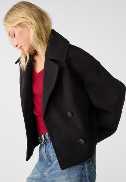 Manteau court classique intemporel pour femmes
