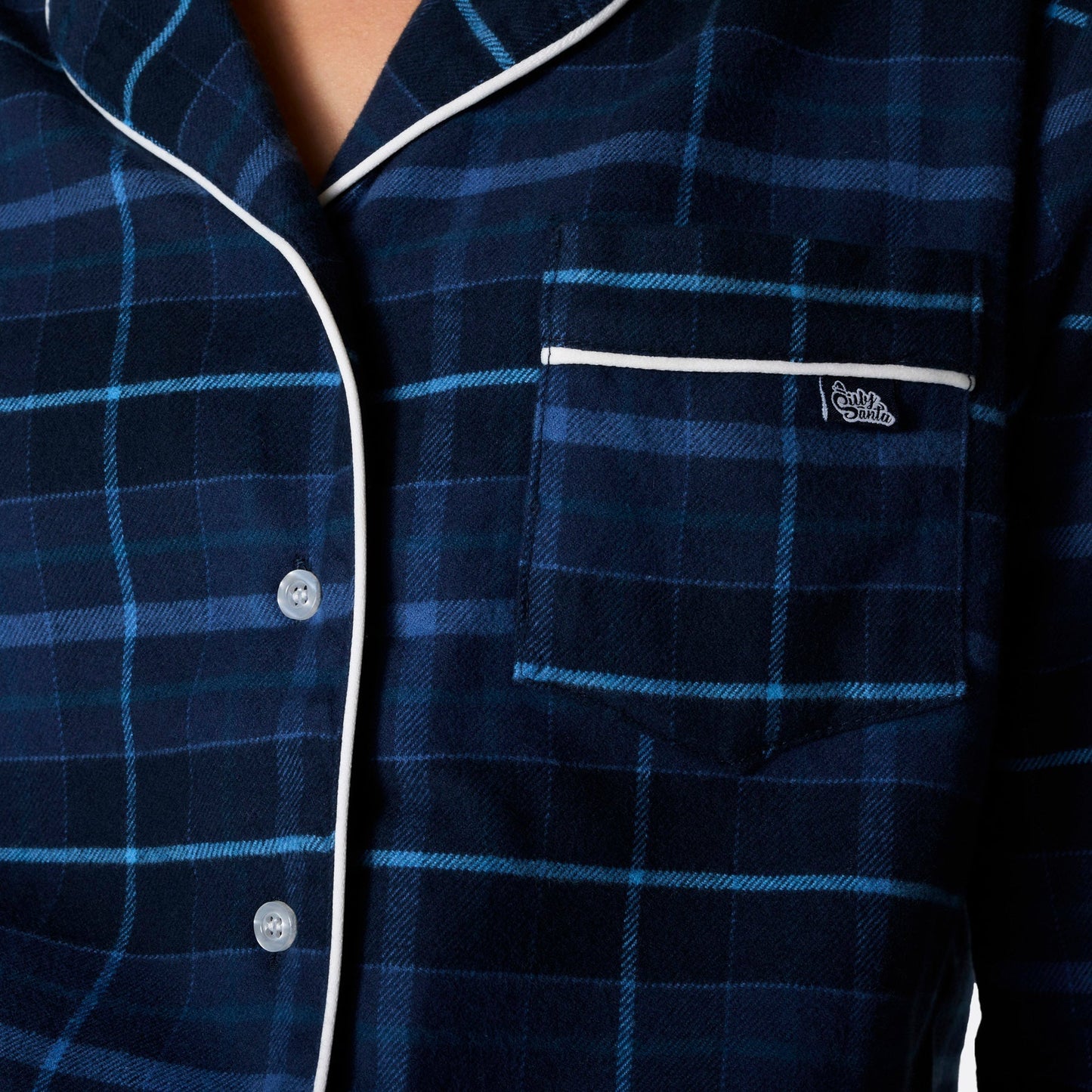 Pyjama de Noël en flanelle bleue confortable pour femmes