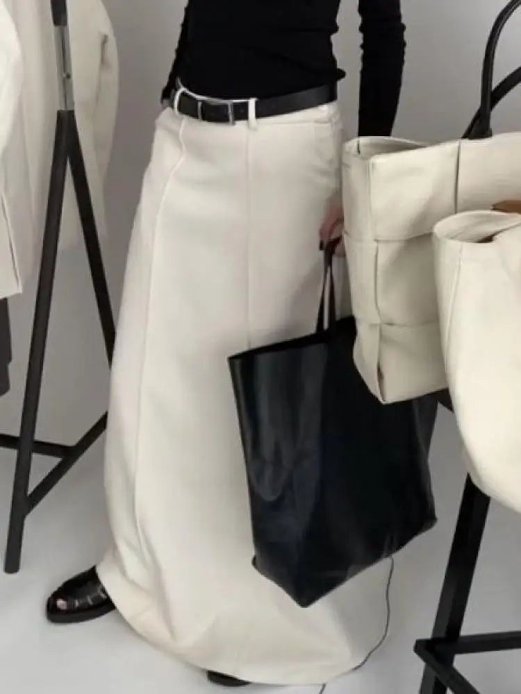 Jupe longue taille haute pour femme