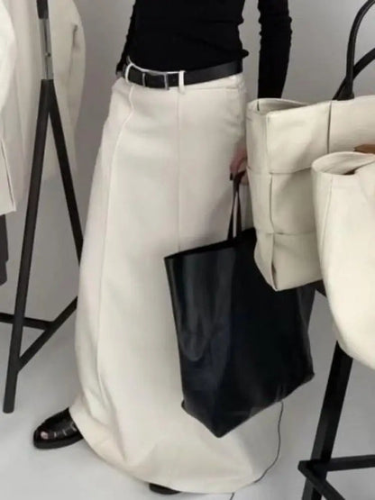 Jupe longue taille haute pour femme