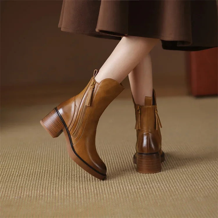 Bottes Cheville en Cuir Élégantes pour un Style Quotidien