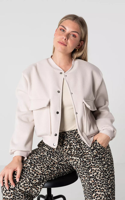 Veste Bomber Satinée Décontractée Luxe Femme