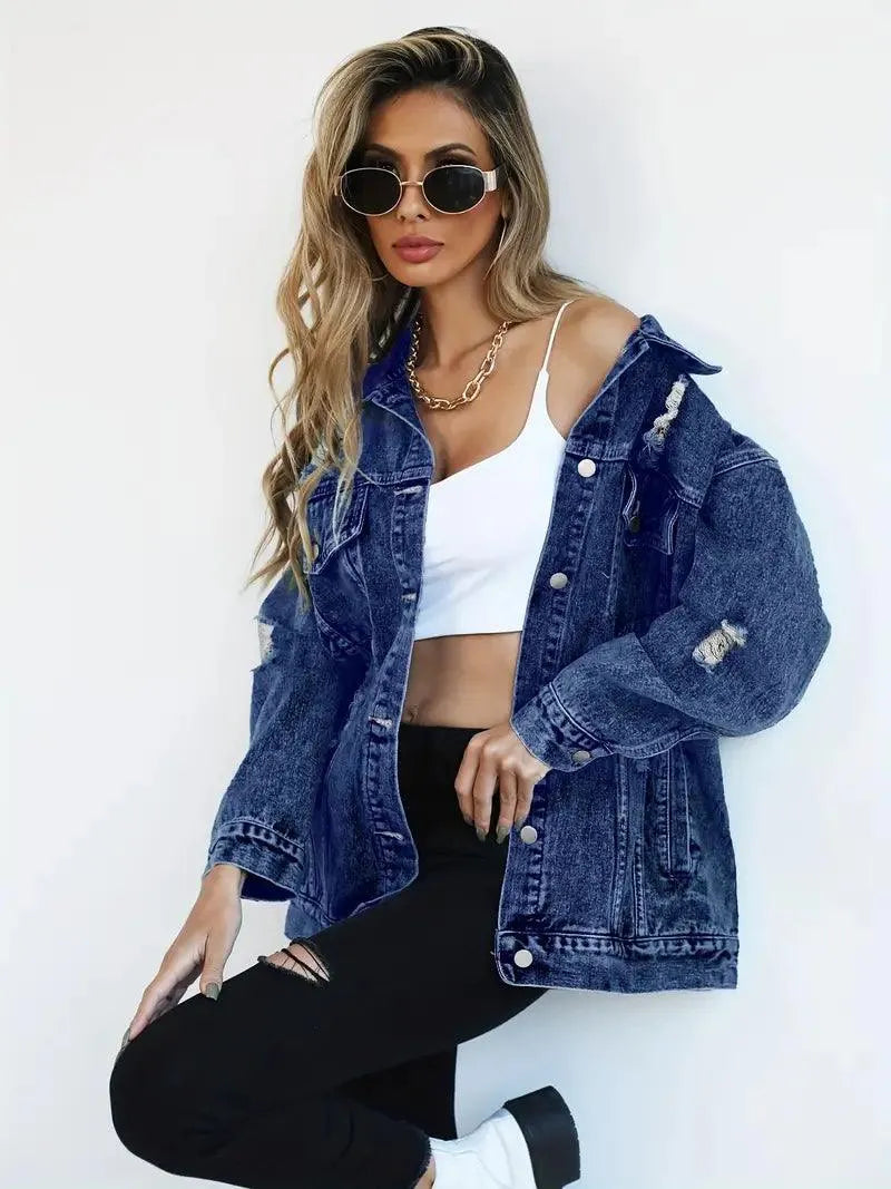 Veste en Jean Oversized Tendance pour Femmes