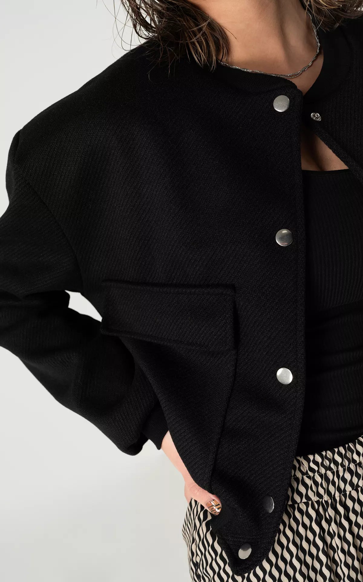 Veste Bomber Satinée Décontractée Luxe Femme