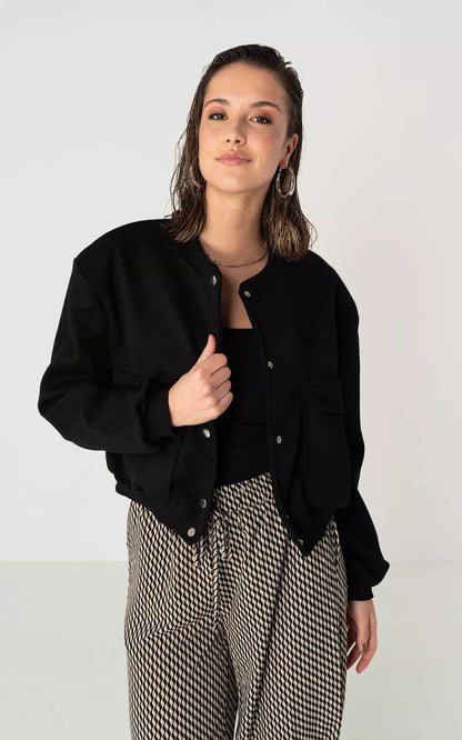 Veste Bomber Satinée Décontractée Luxe Femme