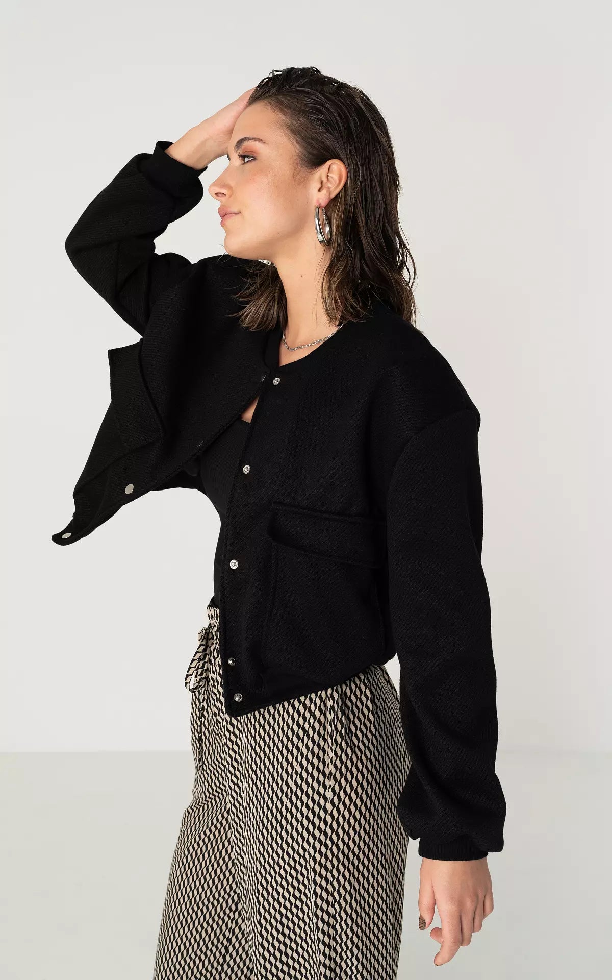 Veste Bomber Satinée Décontractée Luxe Femme