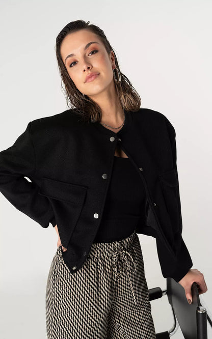 Veste Bomber Satinée Décontractée Luxe Femme